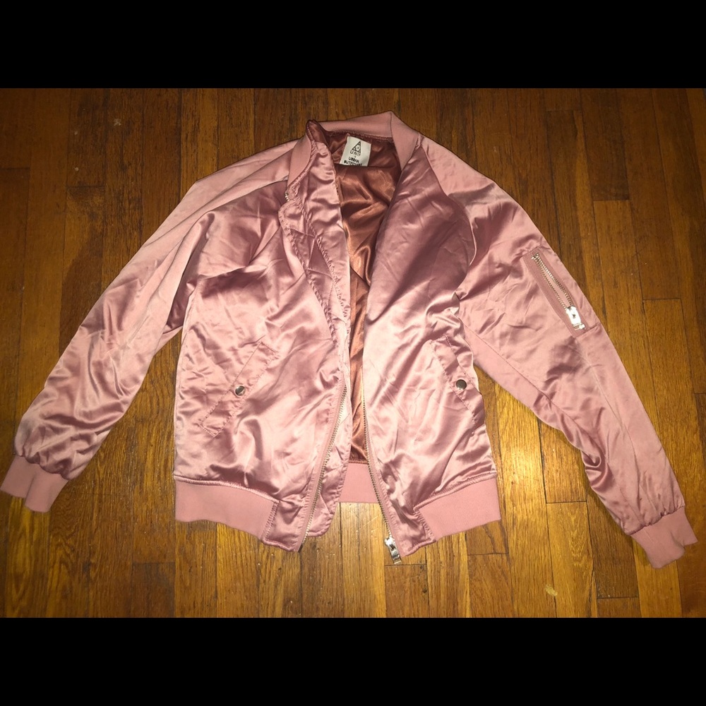 Pink urban outfitters bomber jacket